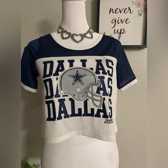 NFL Tops - Justice Girls Cowboys Jersey crop top -Sz S
